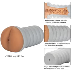 Ribbed Gripper Tight Ass Brown Stroker CalExotics - California Exotic Novelties Toys - Masturbators
