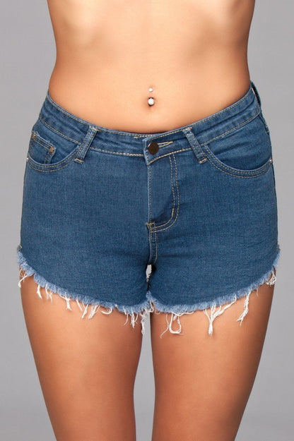 J12 Zip Me Up Denim Shorts Blue S Be Wicked Women - Bottoms - Short