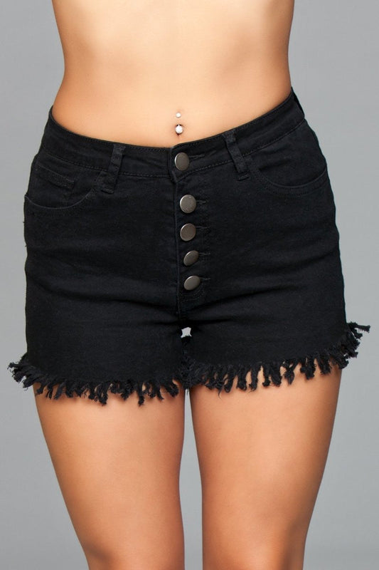 Step into the high-waist denim shorts with Frayed Hem and own the summer. These shorts are not just a piece of clothing but a fashion statement that celebrates your unique style and the joy of sunny days. Front button-up closure Front and back pockets High waist Frayed hem Wash separately. Professional dry cleaning is recommended.