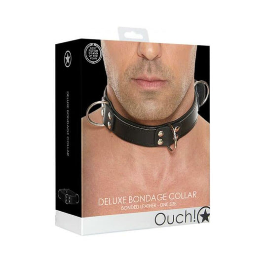 Ouch Deluxe Bondage Collar - One Size - Black Default Title Shots America Toys - Fetish