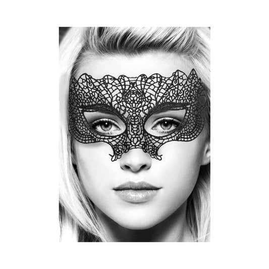 Ouch! Black & White Lace Eye Mask Princess Black Default Title Ouch Adult - Novelties