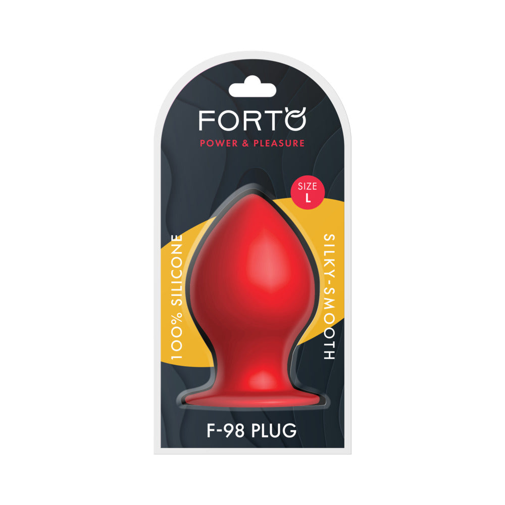 Forto F-98 Cone Silicone Anal Plug Large Red