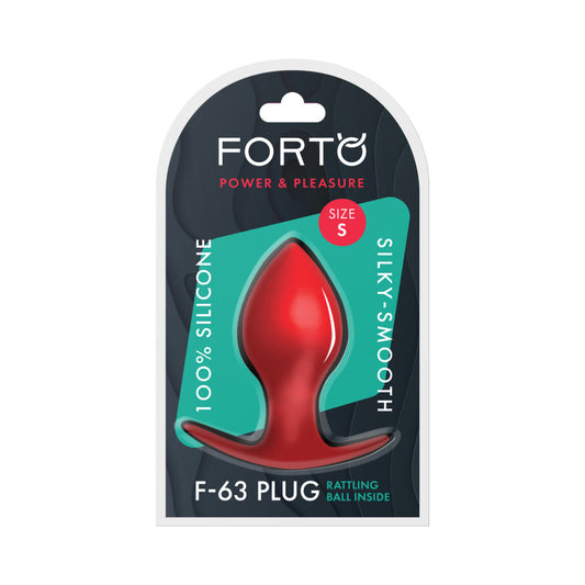 Forto F-63 Rattler Spade Silicone Anal Plug Small Red