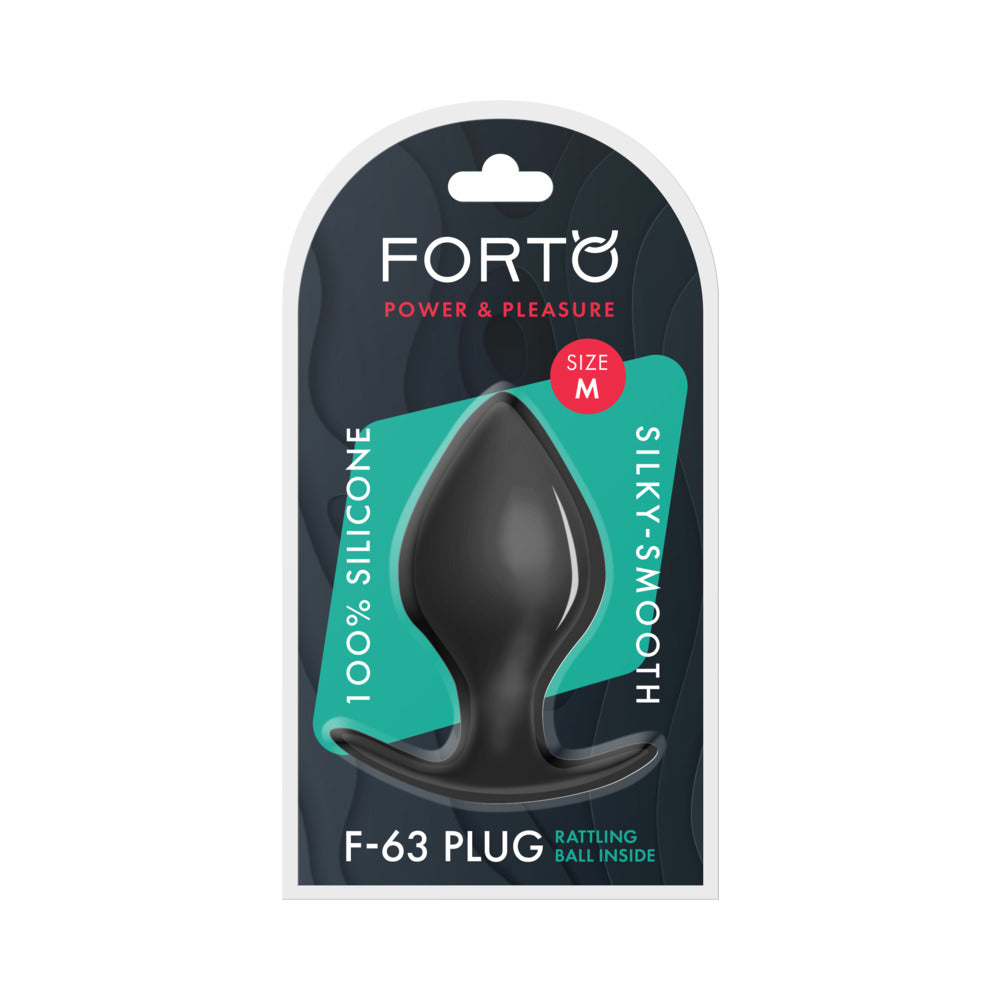 Forto F-63 Rattler Spade Silicone Anal Plug Medium Black