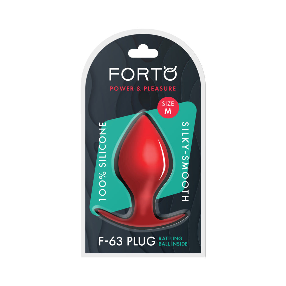 Forto F-63 Rattler Spade Silicone Anal Plug Medium Red