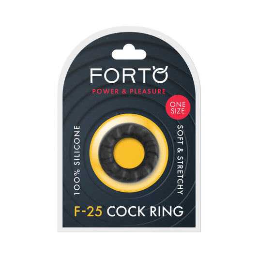 Forto F-25 Liquid Silicone Cockring 23mm Black