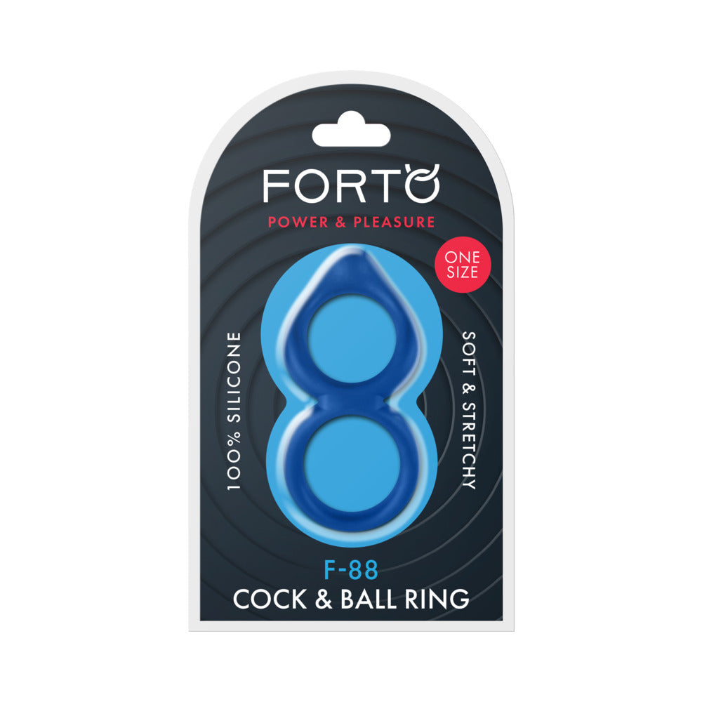 Forto F-88 Liquid Silicone Cock & Ball Ring Blue