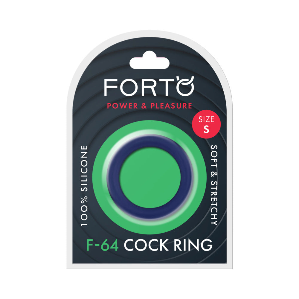 Forto F-64 Wide Liquid Silicone Cockring Small Blue