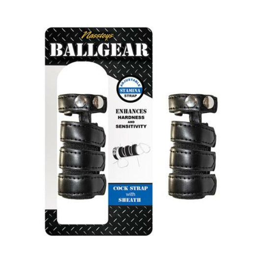 Ballgear Cock Strap With Sheath Black Default Title Nasstoys Toys - Cockrings