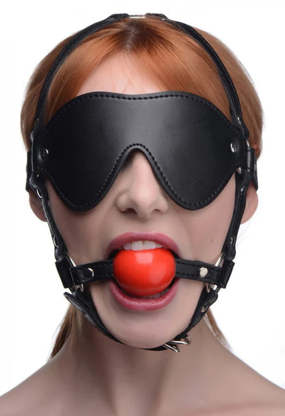 Blindfold Harness And Ball Gag Strict Toys - Fetish