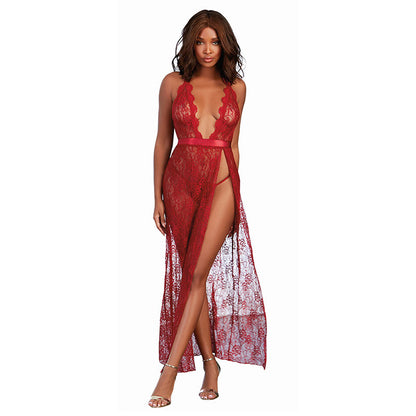 Dreamgirl Lace Gown & G-String Garnet XL Hanging Default Title Dreamgirl Women - Dress - Cocktail