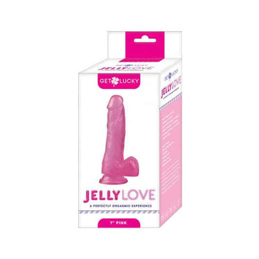 Get Lucky 7-inch Jelly Dong - Pink Default Title New Sensations - NS Novelties Toys - Dildos