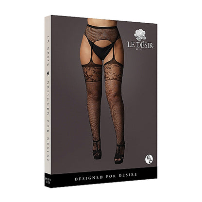 Le Desir Garter Belt Stockings with Lace Top Black Queen Size Default Title Le Desir Women - Lingerie - Garters