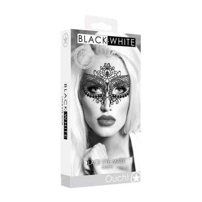 Ouch! Black & White Queen Lace Eye Mask Black Default Title Shots America Novelties - Mask