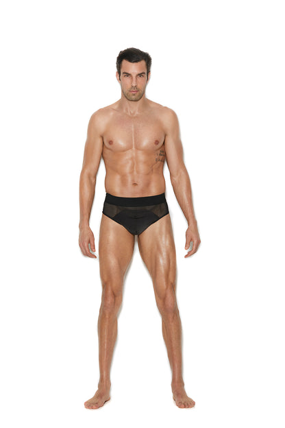 Men's Mesh And Lycra Jock Strap Black Elegant Moments Men