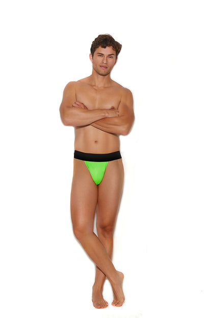 Men's Thong With Elastic Band Lime Green Elegant Moments Men