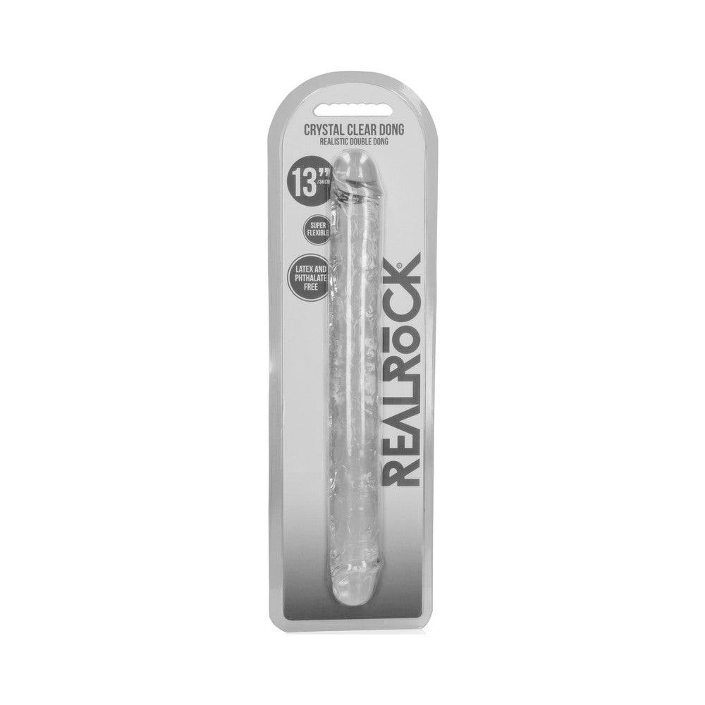 RealRock Crystal Clear Double Dong 13 in. Dual-Ended Dildo Clear