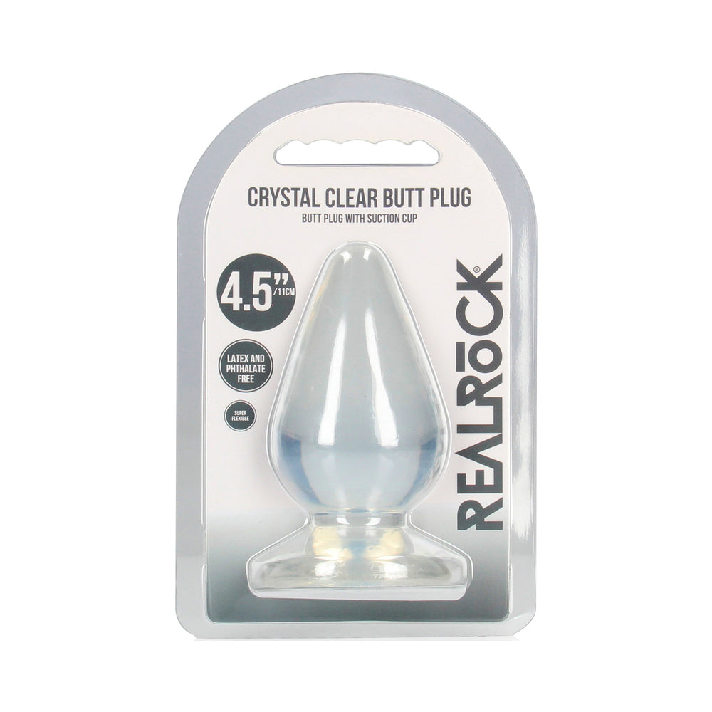 RealRock Crystal Clear 4.5 in. Anal Plug Clear