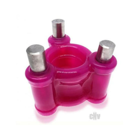 Oxballs Heavy Squeeze Weighted Squeeze Ballstretcher With 3 Stainless Steel Weights Hot Pink Default Title Oxballs Toys - Fetish