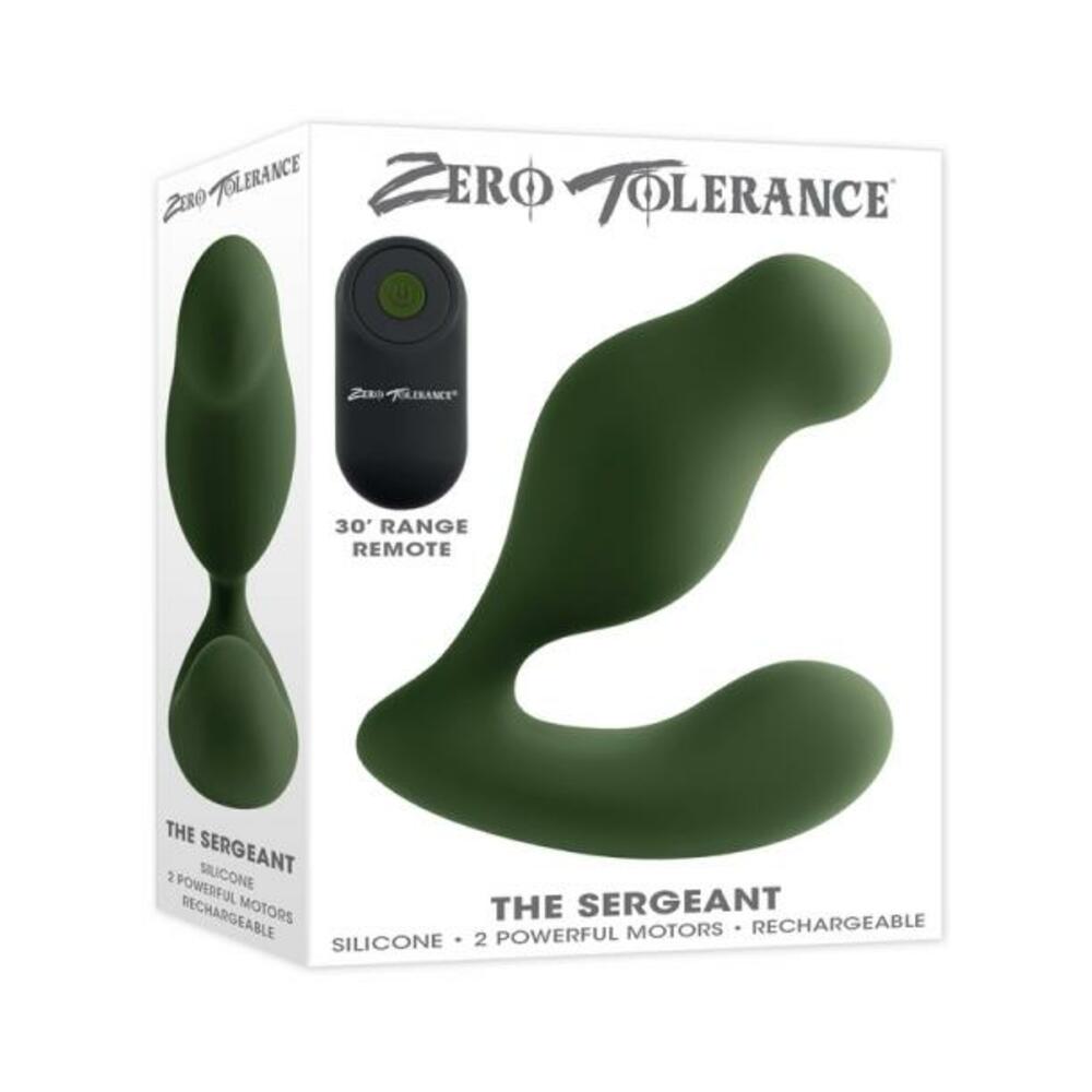 Zero Tolerance The Sergeant Rechargeable Vibrating Prostate Anal Vibe Silicone Green Default Title Zero Tolerance Toys - Anal Toys