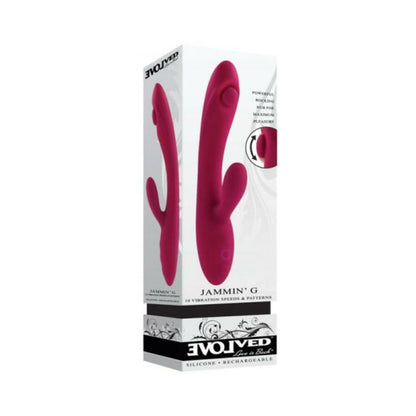 Evolved Jammin G Rechargeable Tapping Dual Stim Vibe Silicone Pink Default Title Evolved Novelties Toys - Vibrators
