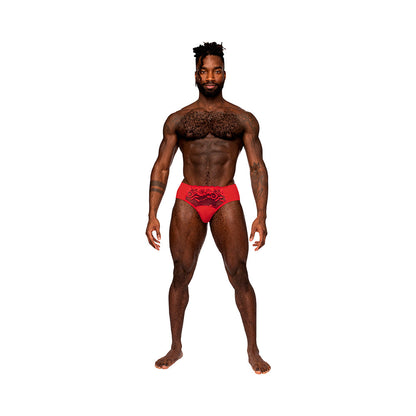 Male Power Sassy Lace Bikini Solid Pouch Red L Default Title Male Power Man
