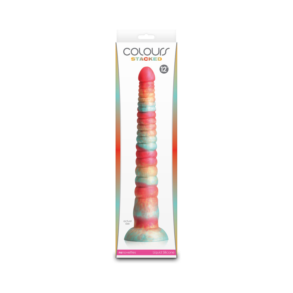 Colours Stacked 12 in. Dildo Red/Gold