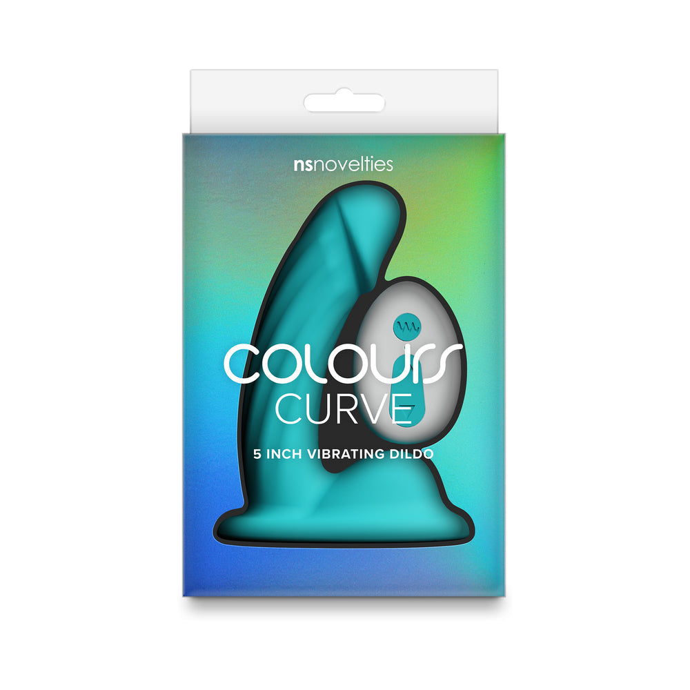 Colours Curve Vibrating 5 in. Dildo Teal