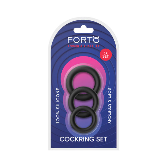 Forto F-39: Trio Cockring Set Black