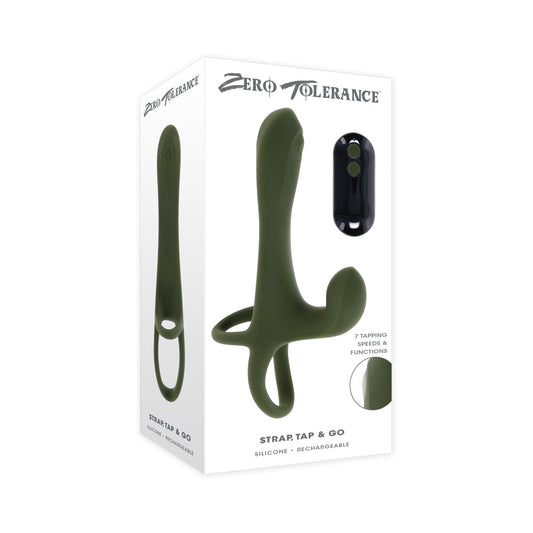 Zero Tolerance Strap Tap & Go  Rechargeable Vibrating Girth Enhancer Silicone Green
