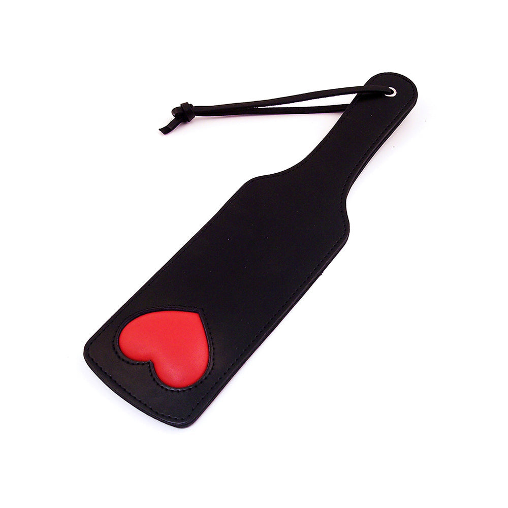 Rouge Leather Paddle with Padded Heart Black/Red