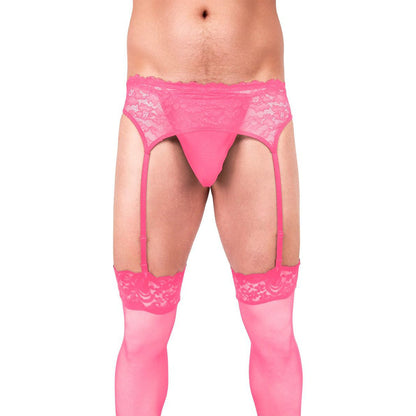 Prowler Lace Garter Set Pink M Default Title Prowler Man