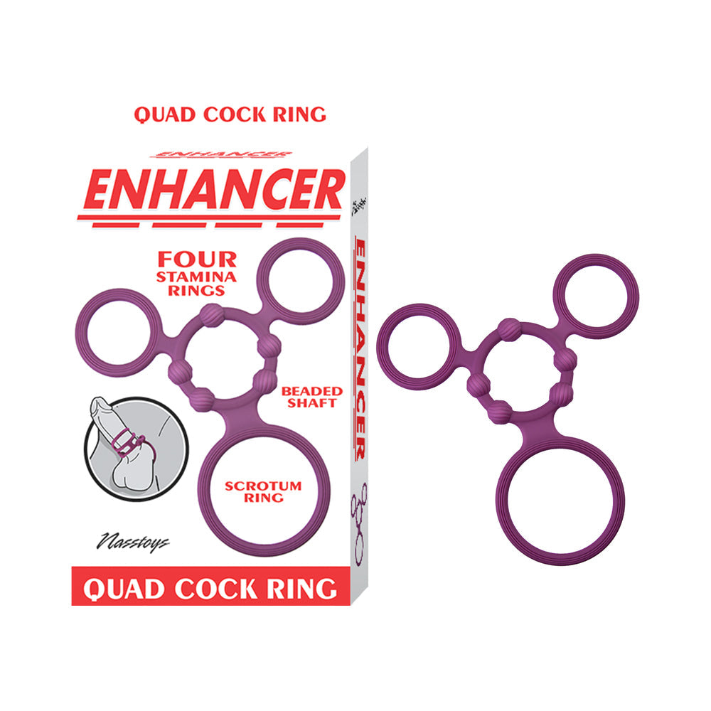 Enhancer Quad Cockring Rubine Red