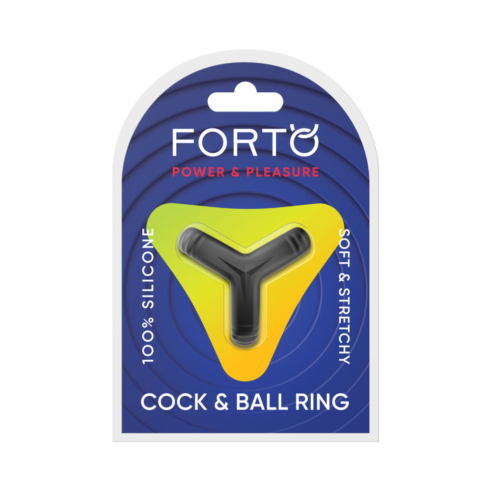 Forto F-59: Tri Cock & Ball Ring Black