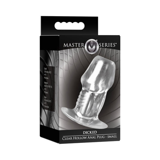 Master Series Dicked Clear Hollow Anal Plug Small