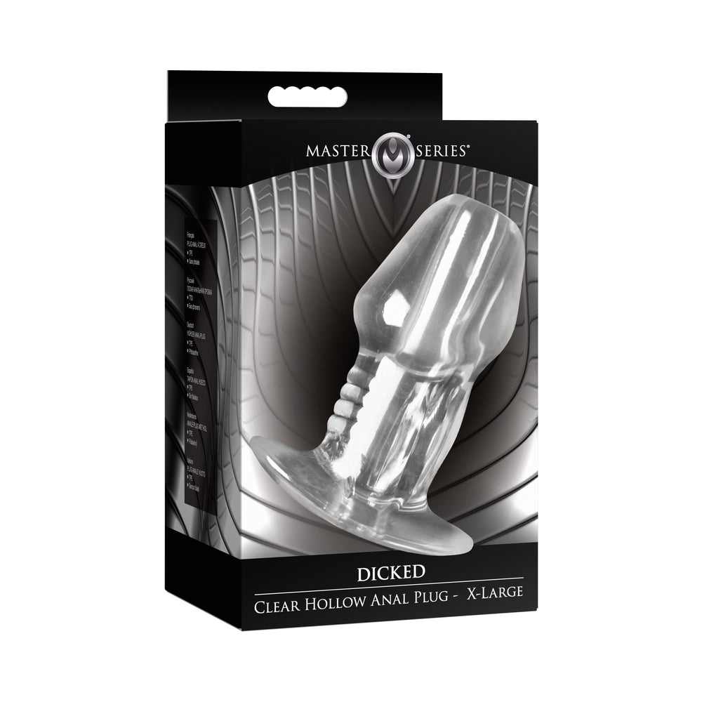 Master Series Dicked Clear Hollow Anal Plug XLarge