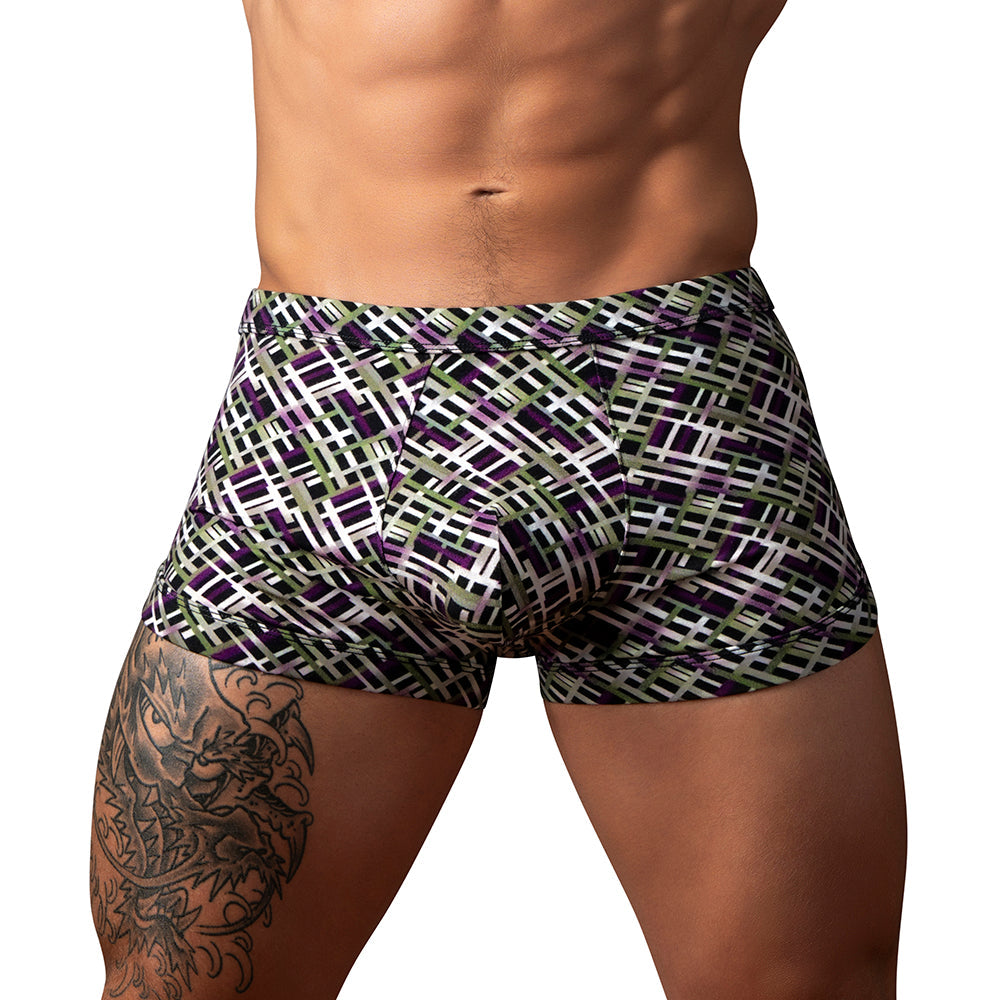 Male Power Gridlock''d Short with Strap Print XL