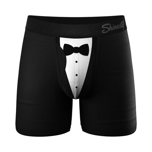Shinesty The 009 Black Tuxedo Ball Hammock Pouch Underwear with Fly 2XL