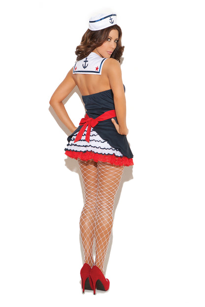 Sailors Delight - 2 Pc, Costume Includes Dress With Attached Collar And Hat Elegant Moments Women - Costumes