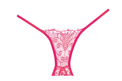 Adore Lace Enchanted Belle Panty Hot Pink O/s Allure Lingerie Women - Lingerie - Panty
