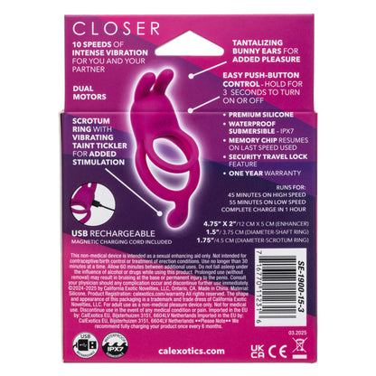 Closer Intimate Rechargeable Ring Touch - Pink Default Title CalExotics - California Exotic Novelties Toys - Cockrings