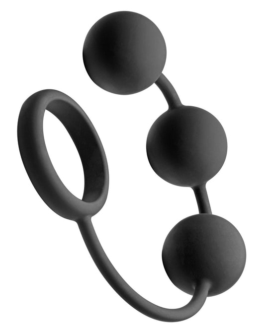 Tom of Finland Silicone Cock Ring With 3 Weighted Balls Default Title XR Brands Toys - Anal Toys