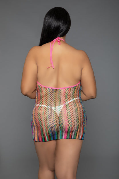 BWB42 Rainbow Halter Minidress Be Wicked Women - Lingerie - Hosiery