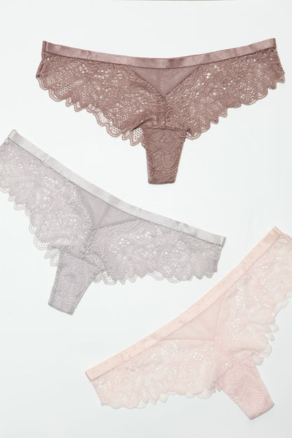 2212B3PK Wren Cheeky 3 Pack Pink Peach Grey S Be Wicked Women - Lingerie - Panty