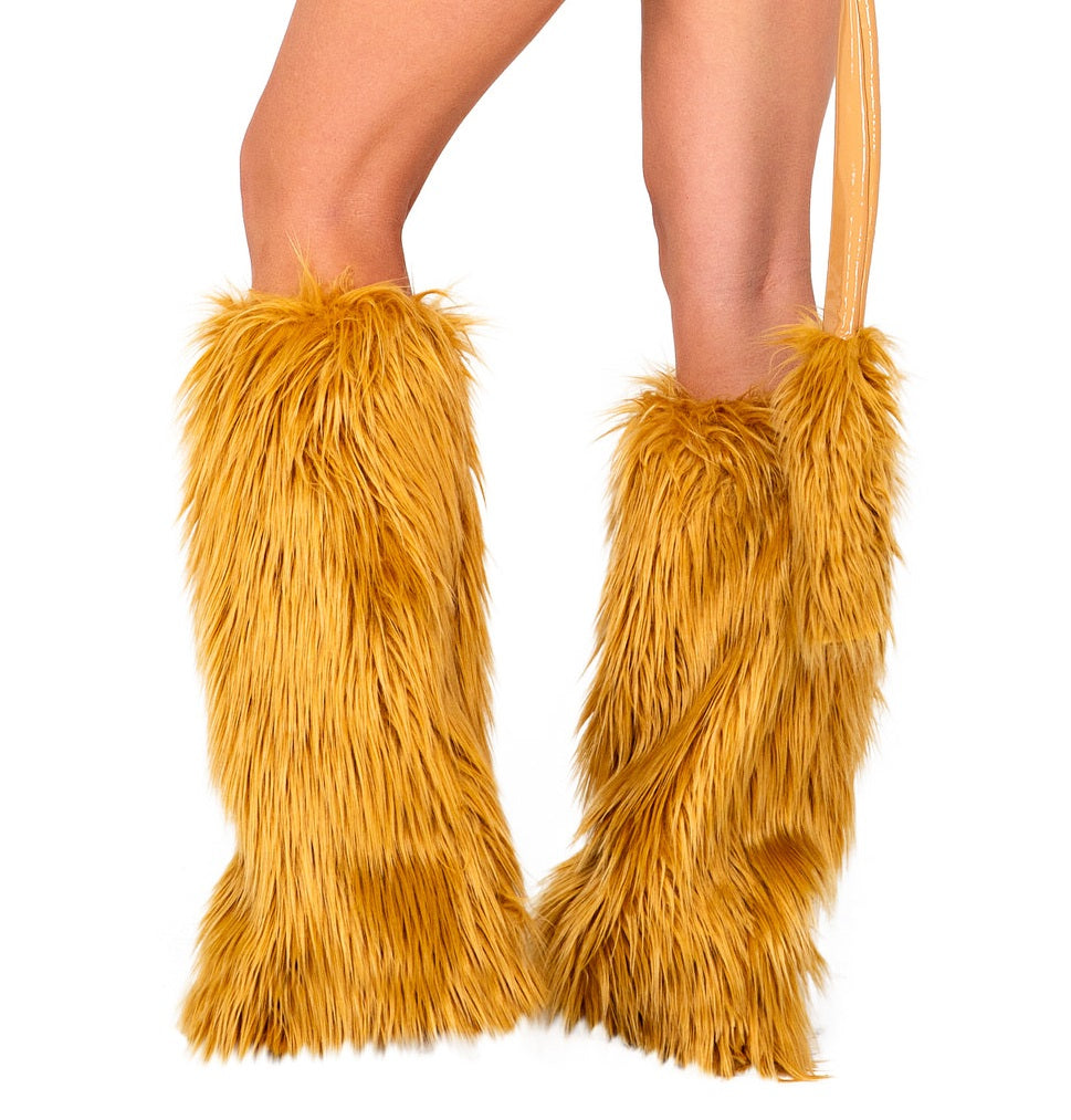 Fur Boot Covers Gold O S Roma Confidential Costume Women - Costumes