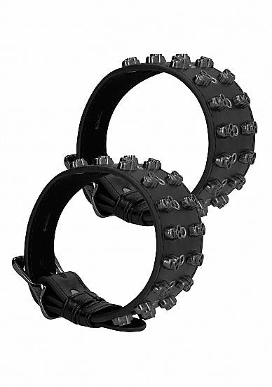 Ouch! Skulls & Bones Ankle Cuffs With Skulls Black Default Title Shots America Toys - Fetish