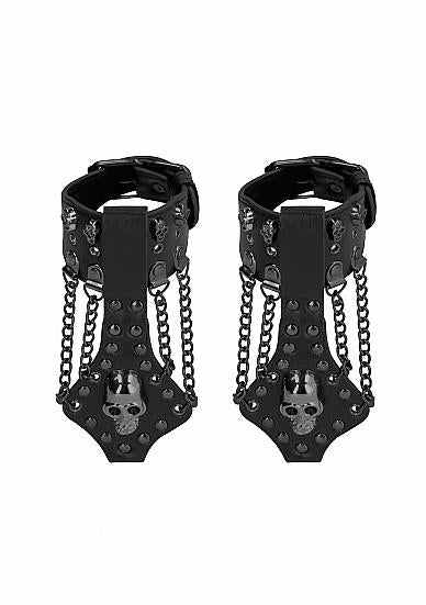 Ouch! Handcuffs With Skulls And Chains Black Default Title Shots America Toys - Fetish