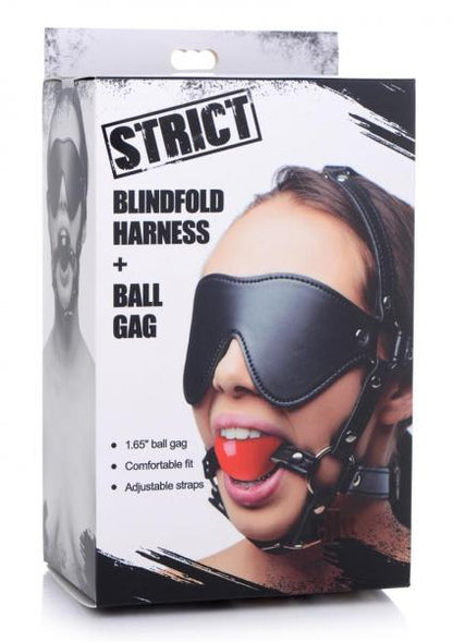 Blindfold Harness And Ball Gag Default Title Strict Toys - Fetish