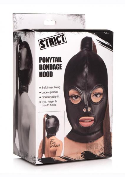 Strict Ponytail Bondage Hood Black Default Title Strict Toys - Fetish