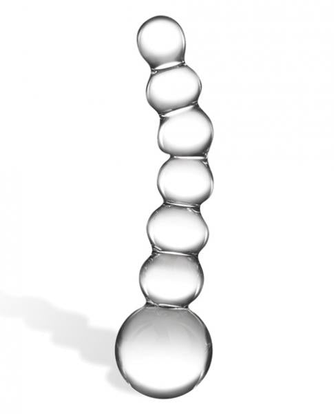 Glas 5 inches Curved Glass Beaded Dildo Clear Default Title Glas Toys - Anal Toys